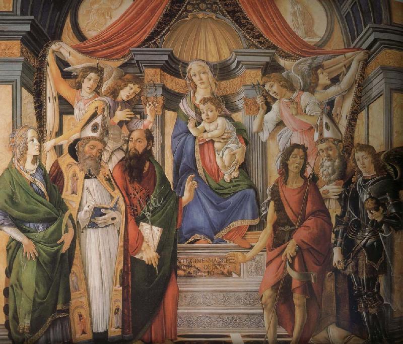Sandro Botticelli Son with six saints of Notre Dame
